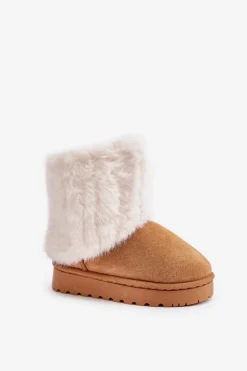 Discount Boto Dziecięce Botki Śniegowce Z Futerkiem Camel Crisie Brązowy