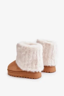 Discount Boto Dziecięce Botki Śniegowce Z Futerkiem Camel Crisie Brązowy