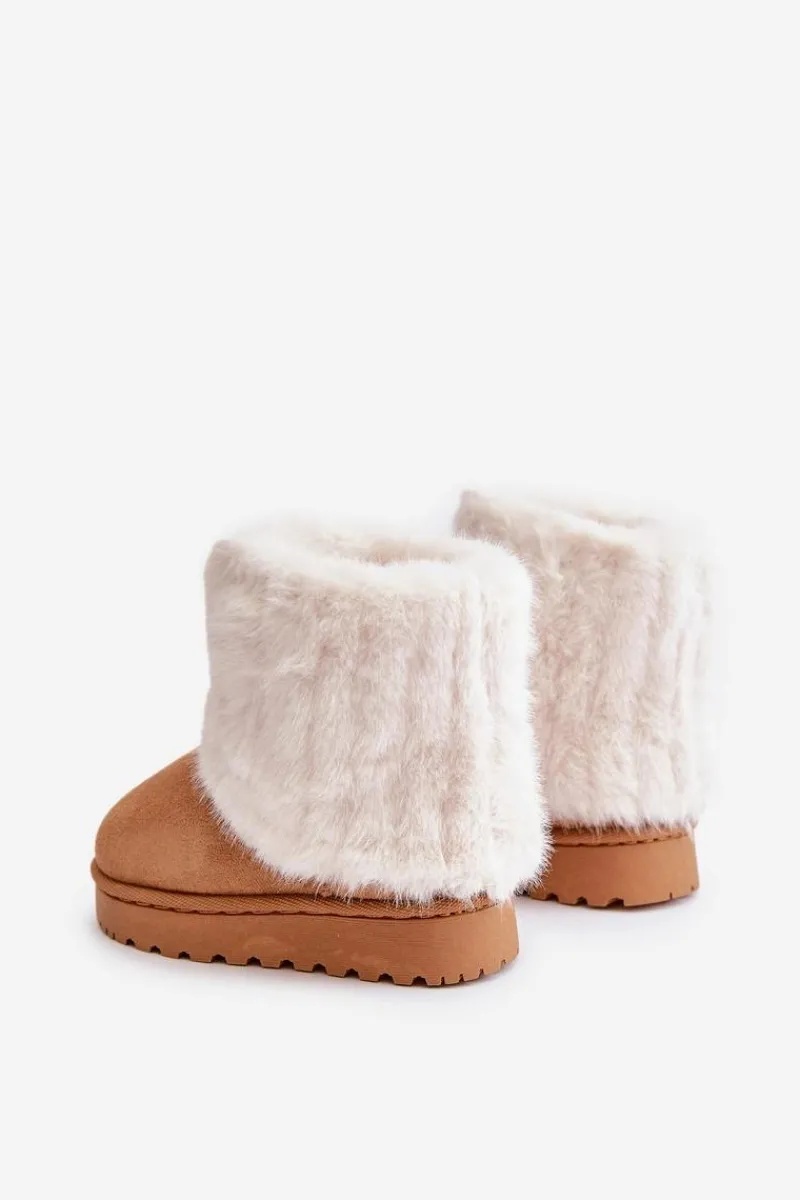 Discount Boto Dziecięce Botki Śniegowce Z Futerkiem Camel Crisie Brązowy