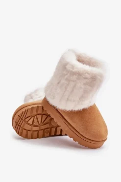 Discount Boto Dziecięce Botki Śniegowce Z Futerkiem Camel Crisie Brązowy