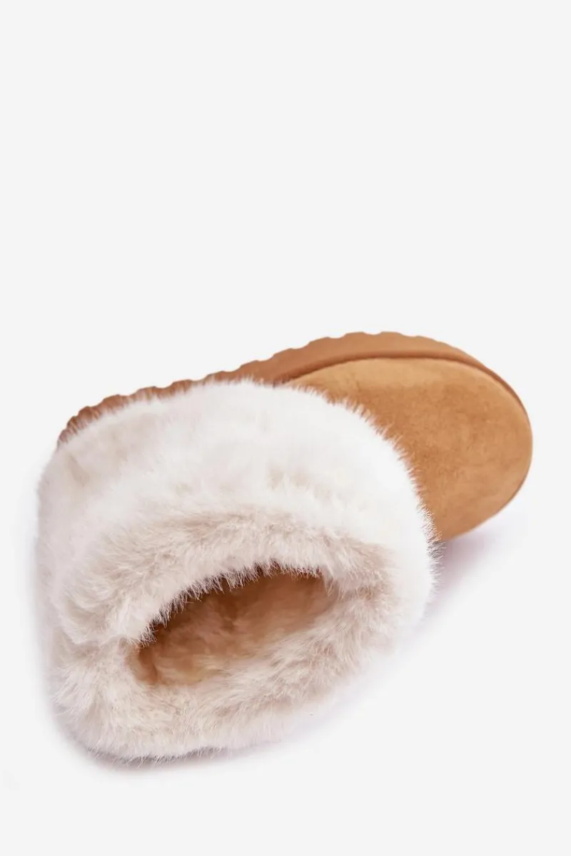 Discount Boto Dziecięce Botki Śniegowce Z Futerkiem Camel Crisie Brązowy