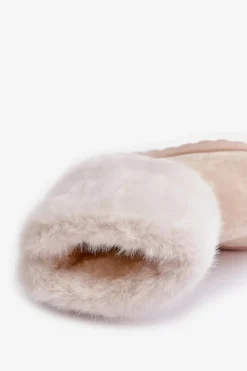 Dziewczęce|Dziewczęce></noscript>Boto Dziecięce Botki Śniegowce Z Futerkiem Jasnobeżowe Crisie Beżowy