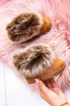 Sale Boto Dziecięce Botki Śniegowce Z Futerkiem Camel Ariana