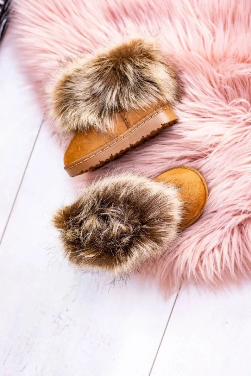 Sale Boto Dziecięce Botki Śniegowce Z Futerkiem Camel Ariana