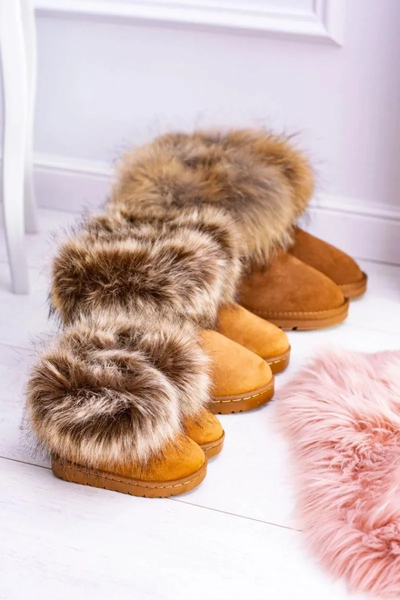 Sale Boto Dziecięce Botki Śniegowce Z Futerkiem Camel Ariana