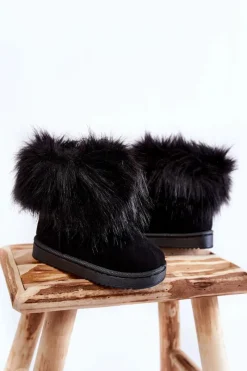 Best Boto Dziecięce Botki Śniegowce Z Futerkiem Czarne Ariana