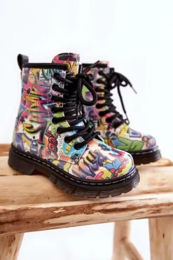 Discount Dziecięce Botki Ocieplane Print Wielokolorowe Dexi Dzieci Chłopięce|Dziewczęce