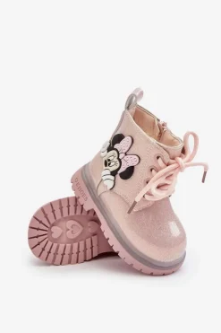 Dziecięce Botki Ocieplane Myszka Minnie Różowe Tarmi Dzieci Dziewczęce