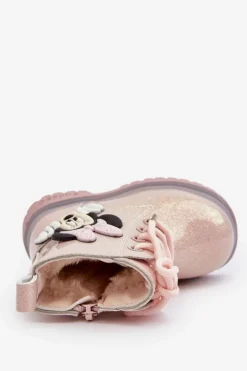 Dziecięce Botki Ocieplane Myszka Minnie Różowe Tarmi Dzieci Dziewczęce