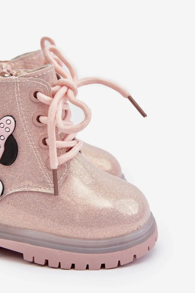 Dziecięce Botki Ocieplane Myszka Minnie Różowe Tarmi Dzieci Dziewczęce