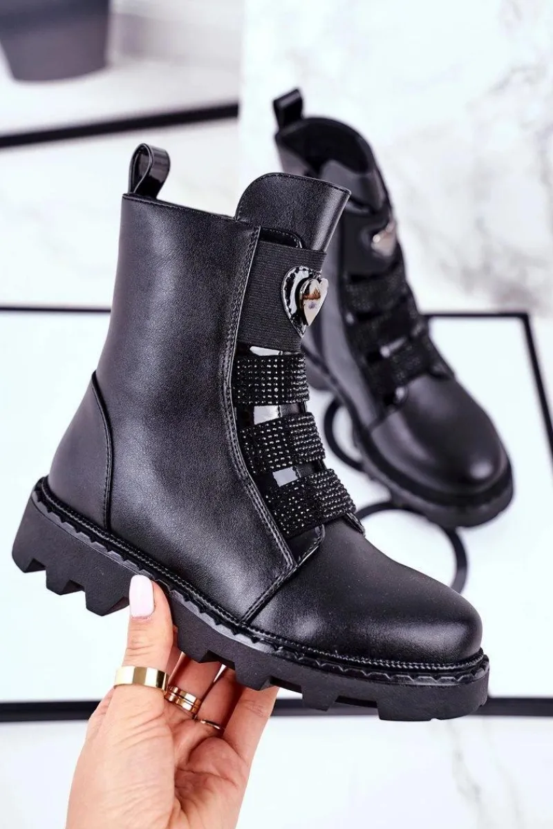 Discount Boto Dziecięce Botki Ocieplane Czarne Balloon