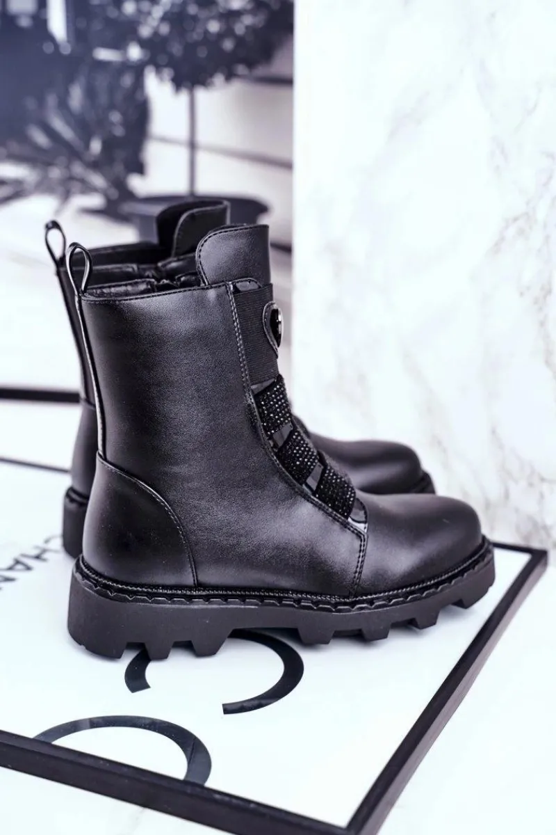 Discount Boto Dziecięce Botki Ocieplane Czarne Balloon