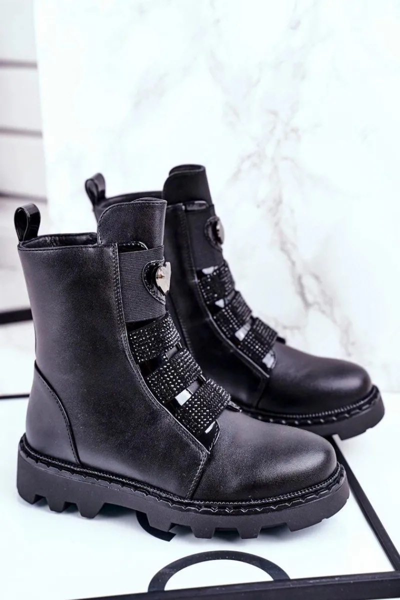 Discount Boto Dziecięce Botki Ocieplane Czarne Balloon