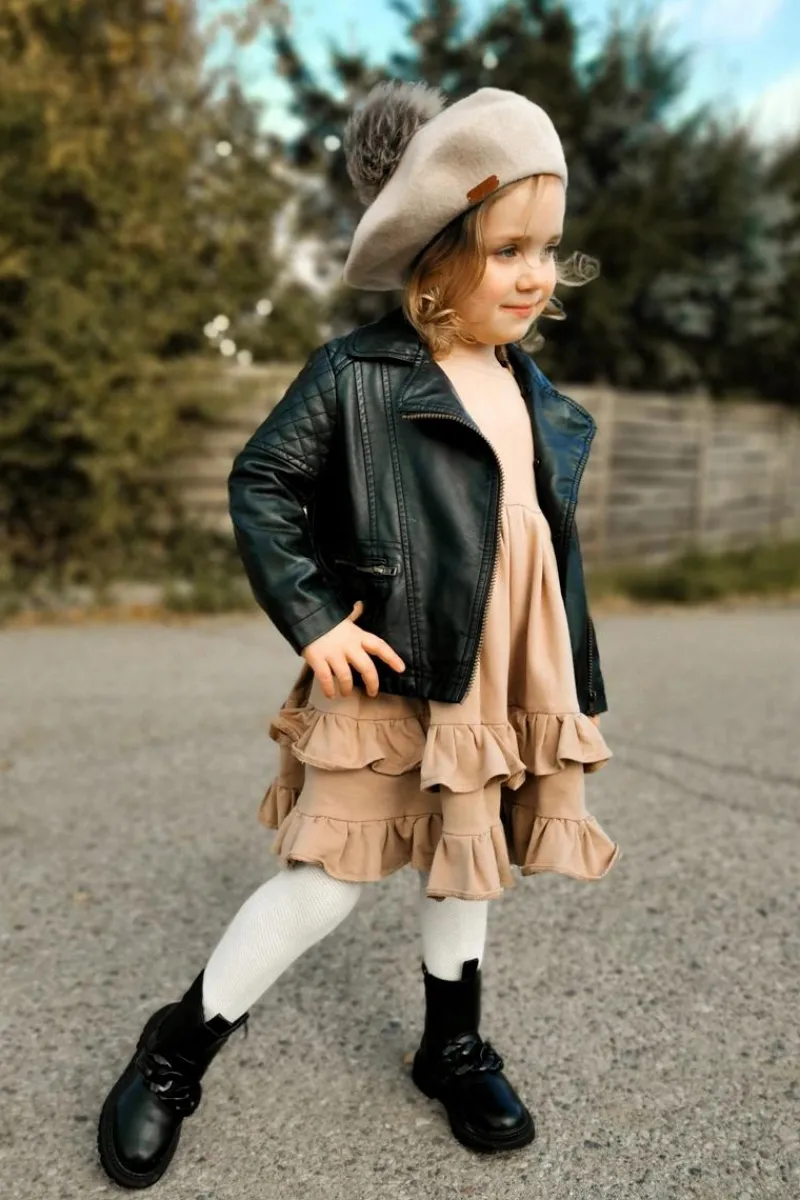 Outlet Dziecięce Botki Ocieplane Łańcuch Czarne Hinea Dzieci Dziewczęce