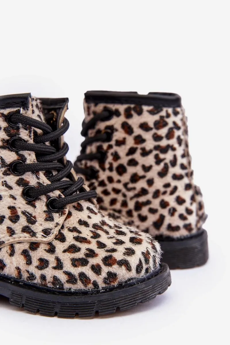 Outlet Dziecięce Botki Ocieplane z Suwakiem Beżowe Goopy Dzieci Chłopięce|Dziewczęce