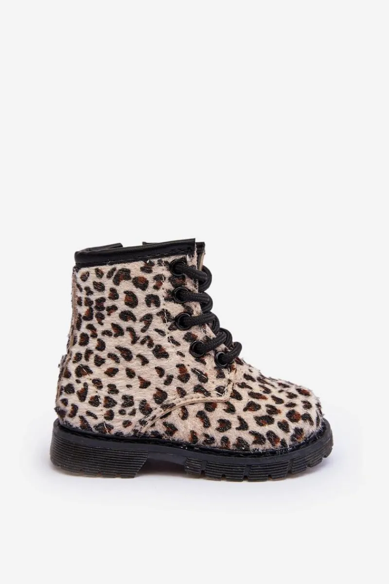 Outlet Dziecięce Botki Ocieplane z Suwakiem Beżowe Goopy Dzieci Chłopięce|Dziewczęce