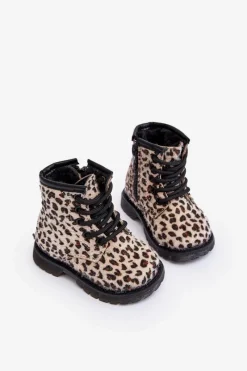 Outlet Dziecięce Botki Ocieplane z Suwakiem Beżowe Goopy Dzieci Chłopięce|Dziewczęce