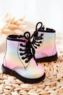 Chłopięce|Dziewczęce></noscript>Boto Dziecięce Botki Ocieplane z Suwakiem Pastelowe Goopy