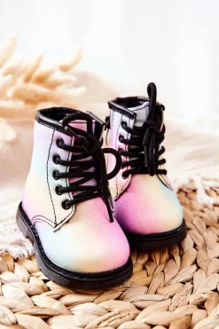 Chłopięce|Dziewczęce></noscript>Boto Dziecięce Botki Ocieplane z Suwakiem Pastelowe Goopy
