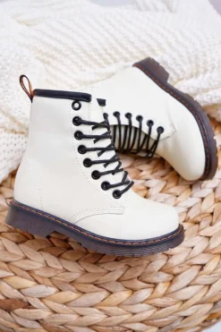 Dziewczęce>Boto Dziecięce Botki Ocieplane z Suwakiem Fosforyzujące Białe Gabby