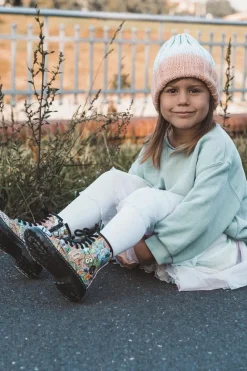 Sale Boto Dziecięce Botki Ocieplane Print Różowe Dexi