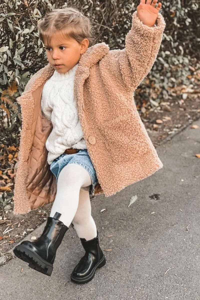 Clearance Dziecięce Botki Ocieplane Czarne Aletris Dzieci Dziewczęce