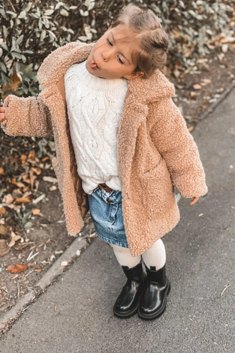 Clearance Dziecięce Botki Ocieplane Czarne Aletris Dzieci Dziewczęce