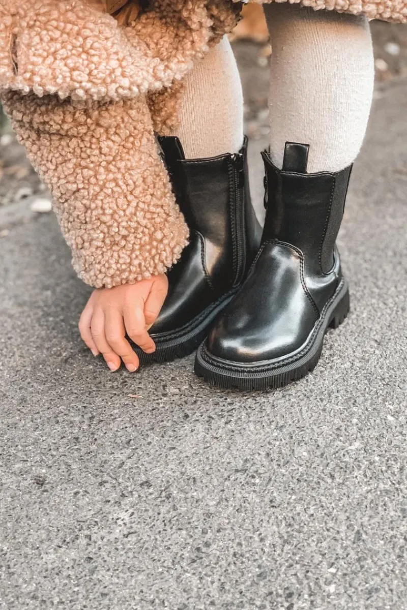 Clearance Dziecięce Botki Ocieplane Czarne Aletris Dzieci Dziewczęce