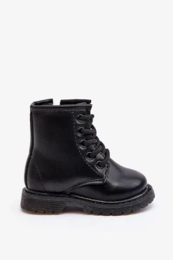 Online Boto Dziecięce Botki Skórzane Z Suwakiem Czarne Omua Czarny