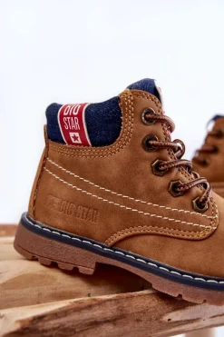 Hot Big Star Shoes Dziecięce Botki Trapery Big Star KK374130 Camel