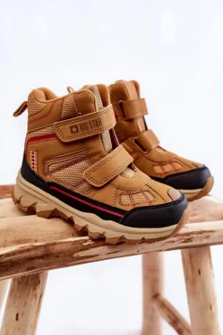 New Dziecięce Botki Trapery Memory Foam Big Star KK374158 Camel Dzieci Chłopięce