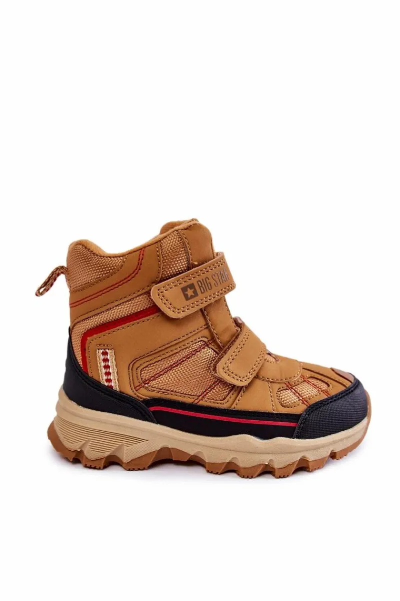 New Dziecięce Botki Trapery Memory Foam Big Star KK374158 Camel Dzieci Chłopięce