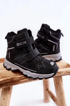 Chłopięce>Big Star Shoes Dziecięce Botki Trapery Memory Foam Big Star KK374157 Czarne Czarny