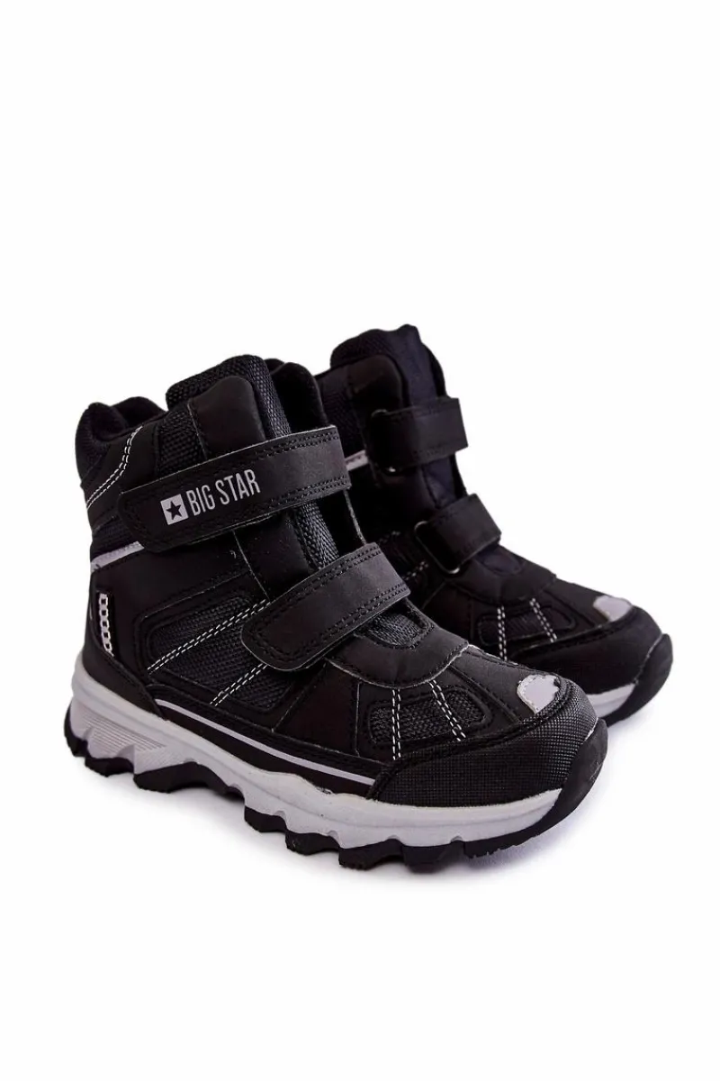 Chłopięce>Big Star Shoes Dziecięce Botki Trapery Memory Foam Big Star KK374157 Czarne Czarny