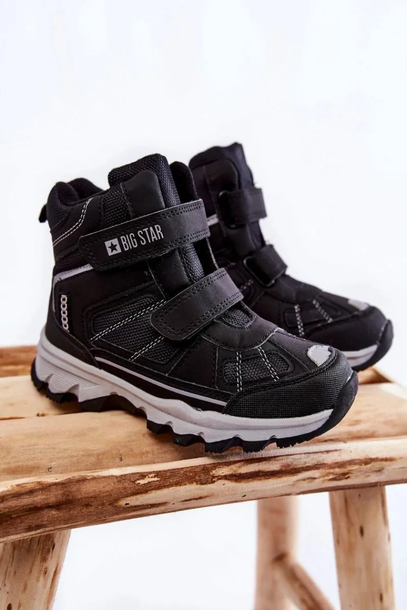 Chłopięce>Big Star Shoes Dziecięce Botki Trapery Memory Foam Big Star KK374157 Czarne Czarny