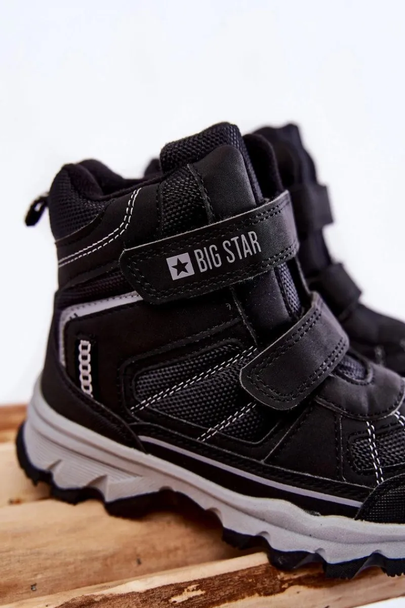 Chłopięce>Big Star Shoes Dziecięce Botki Trapery Memory Foam Big Star KK374157 Czarne Czarny