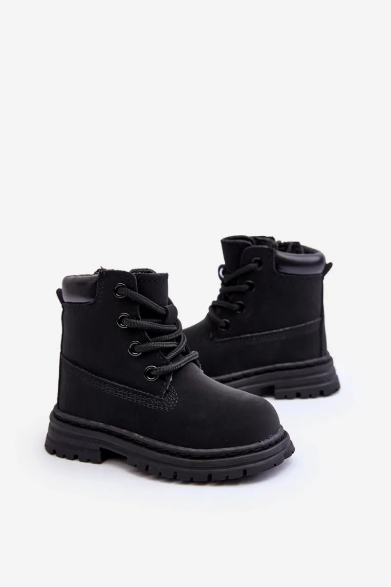 Best Boto Dziecięce Botki Trapery Na Suwak Czarne Bansi