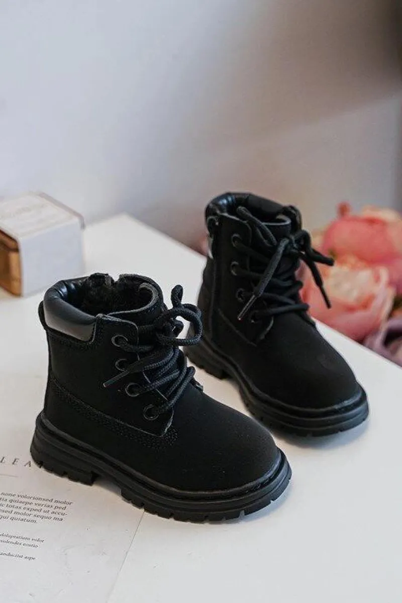 Best Boto Dziecięce Botki Trapery Na Suwak Czarne Bansi