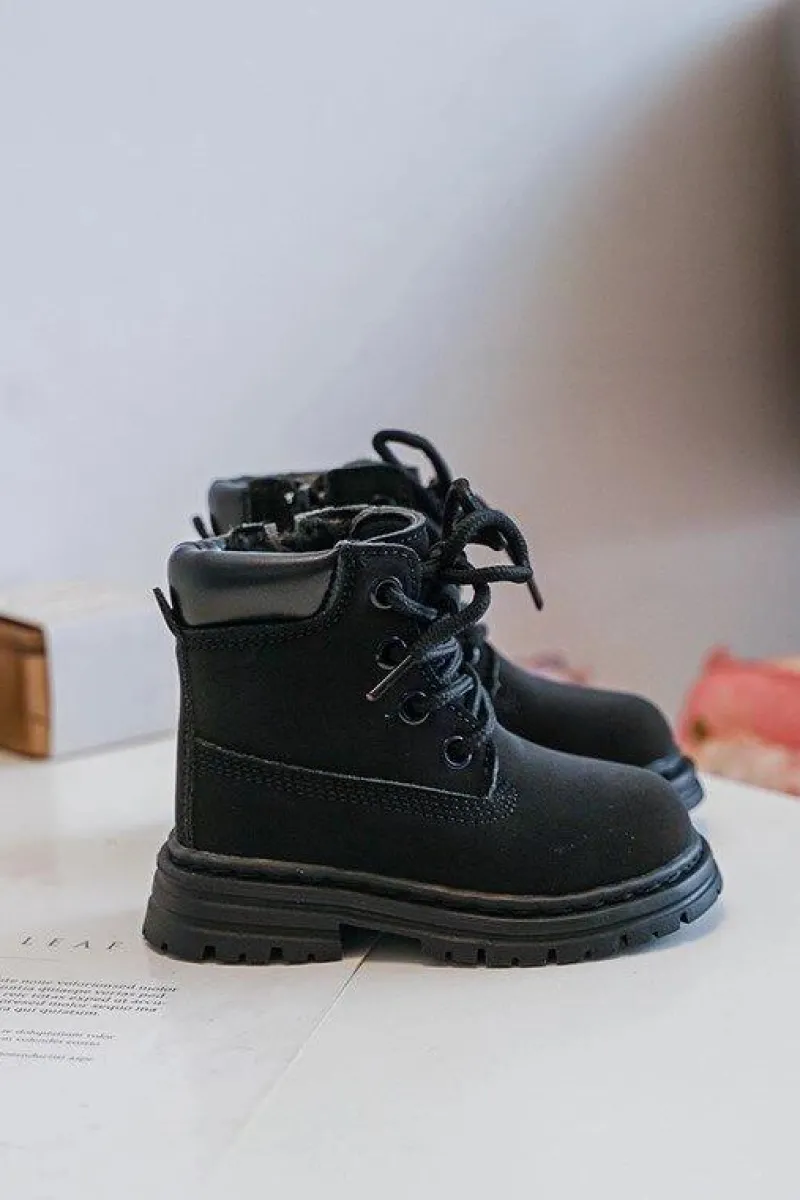 Best Boto Dziecięce Botki Trapery Na Suwak Czarne Bansi