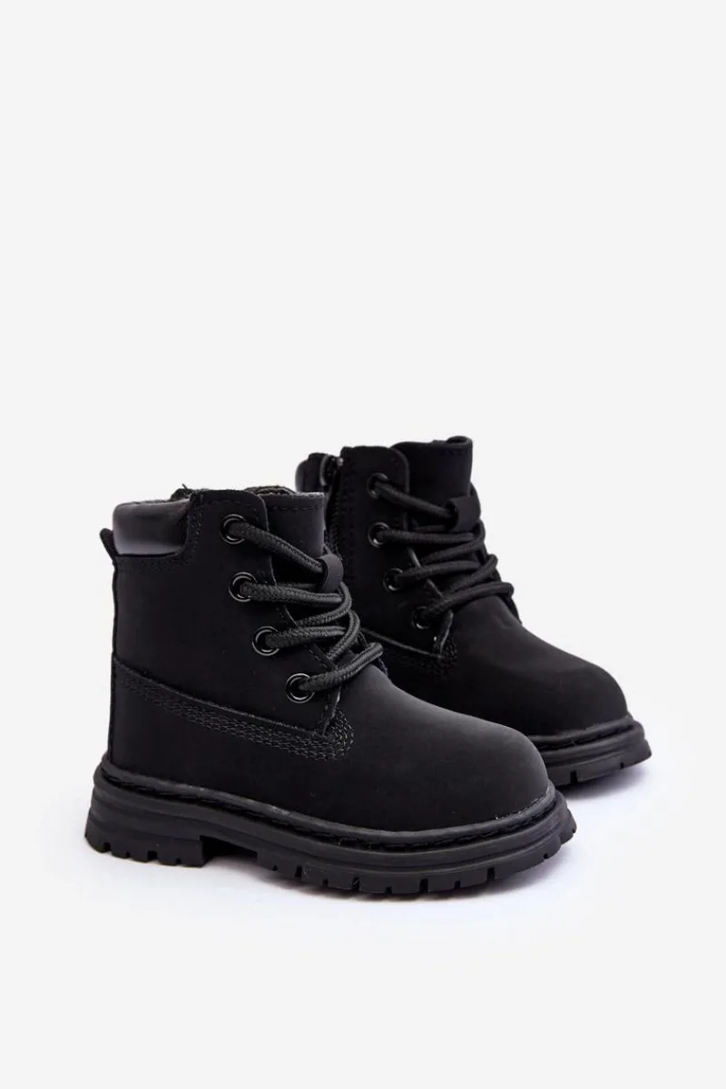 Best Boto Dziecięce Botki Trapery Na Suwak Czarne Bansi