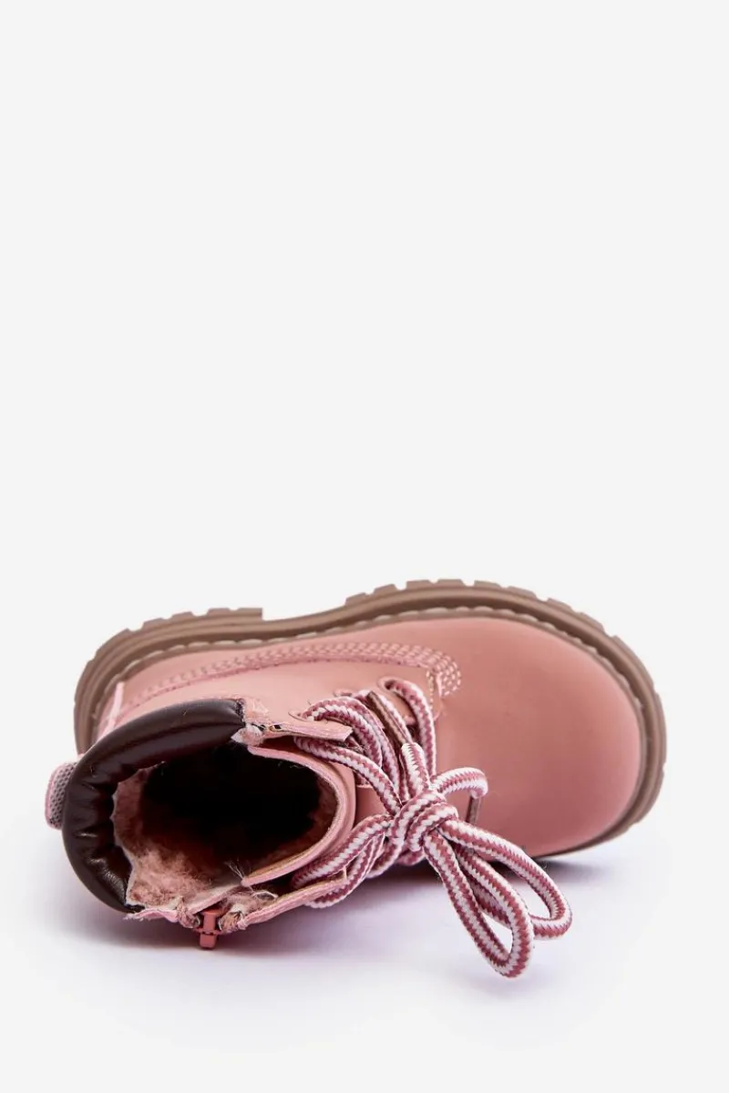 Clearance Boto Dziecięce Botki Trapery Na Suwak Różowe Bansi