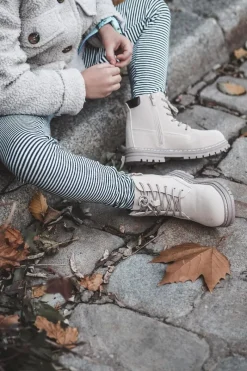 Dziewczęce></noscript>Boto Dziecięce Botki Trapery Na Suwak Beżowe Bansi