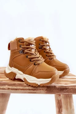 Chłopięce|Dziewczęce>Boto Dziecięce Botki Trapery Ocieplane Na Suwak Camel Marvin