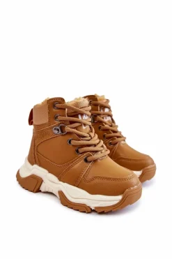 Chłopięce|Dziewczęce></noscript>Boto Dziecięce Botki Trapery Ocieplane Na Suwak Camel Marvin