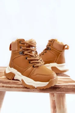 Chłopięce|Dziewczęce></noscript>Boto Dziecięce Botki Trapery Ocieplane Na Suwak Camel Marvin