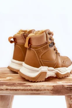 Chłopięce|Dziewczęce></noscript>Boto Dziecięce Botki Trapery Ocieplane Na Suwak Camel Marvin