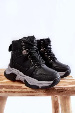 New Dziecięce Botki Trapery Ocieplane Na Suwak Czarne Marvin Dzieci Chłopięce|Dziewczęce