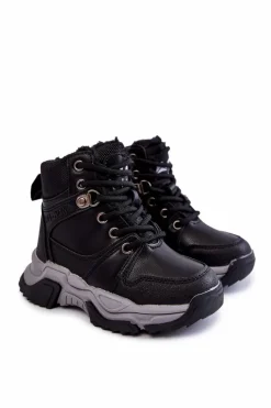 New Dziecięce Botki Trapery Ocieplane Na Suwak Czarne Marvin Dzieci Chłopięce|Dziewczęce