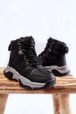 New Dziecięce Botki Trapery Ocieplane Na Suwak Czarne Marvin Dzieci Chłopięce|Dziewczęce