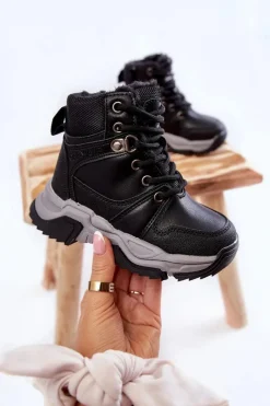 New Dziecięce Botki Trapery Ocieplane Na Suwak Czarne Marvin Dzieci Chłopięce|Dziewczęce